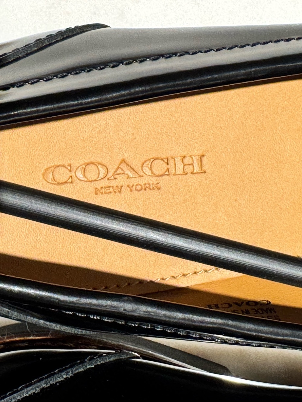 Coach Black Leather Penny Loafers Lug Sole Made in Spain Size 8.5B / EU 39 - Picture 10 of 10